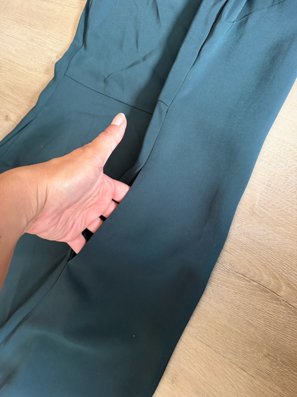 Reiss Deep Teal Mock-Neck Midi Dress - Picture 11 of 12